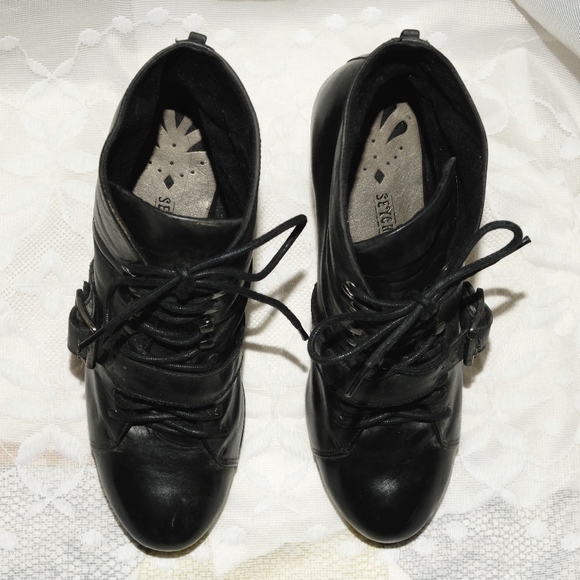 Seychelles Lace Up Platform Booties Size 8 Heel 4" - Picture 6 of 8